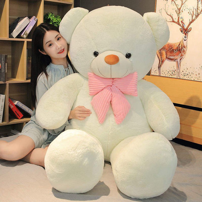 New 4 Feet 47 Inch Tan Plush Bear Giant Big Teddy Bear Life-Size Stuffed Animal Holiday Gift Set for Children and Boyfriends