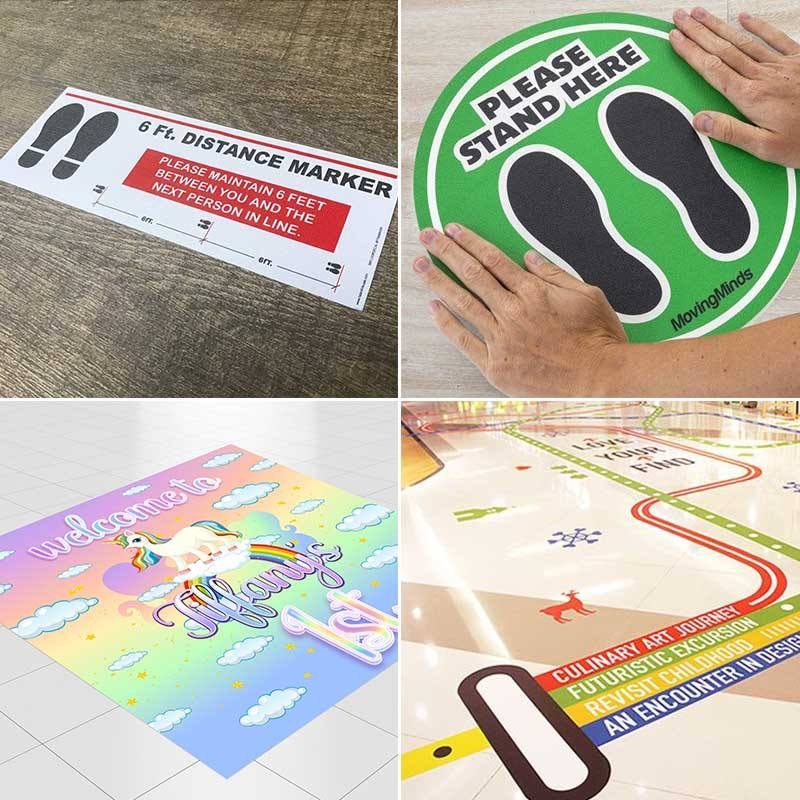 Self Adhesive Vinyl Floor Decals Non-slip Decoration Wedding Dance Floor Tiles Sticker