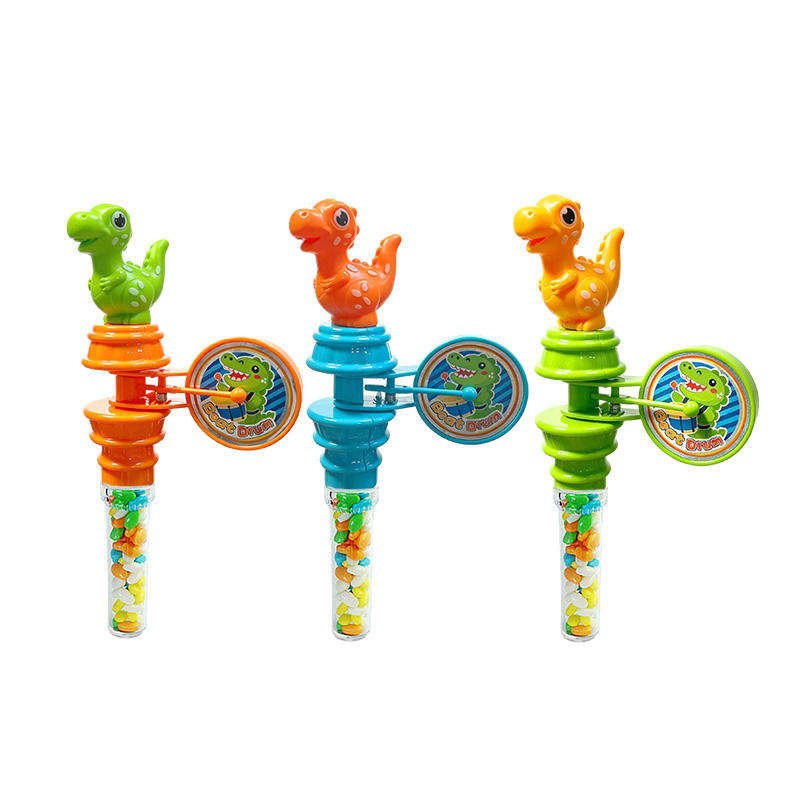 Cartoon Style Promotional Toys Dulces Y Juguetes Flashing Rattle Sweet Hard Candy Dulce Caramelo Made of Plastic