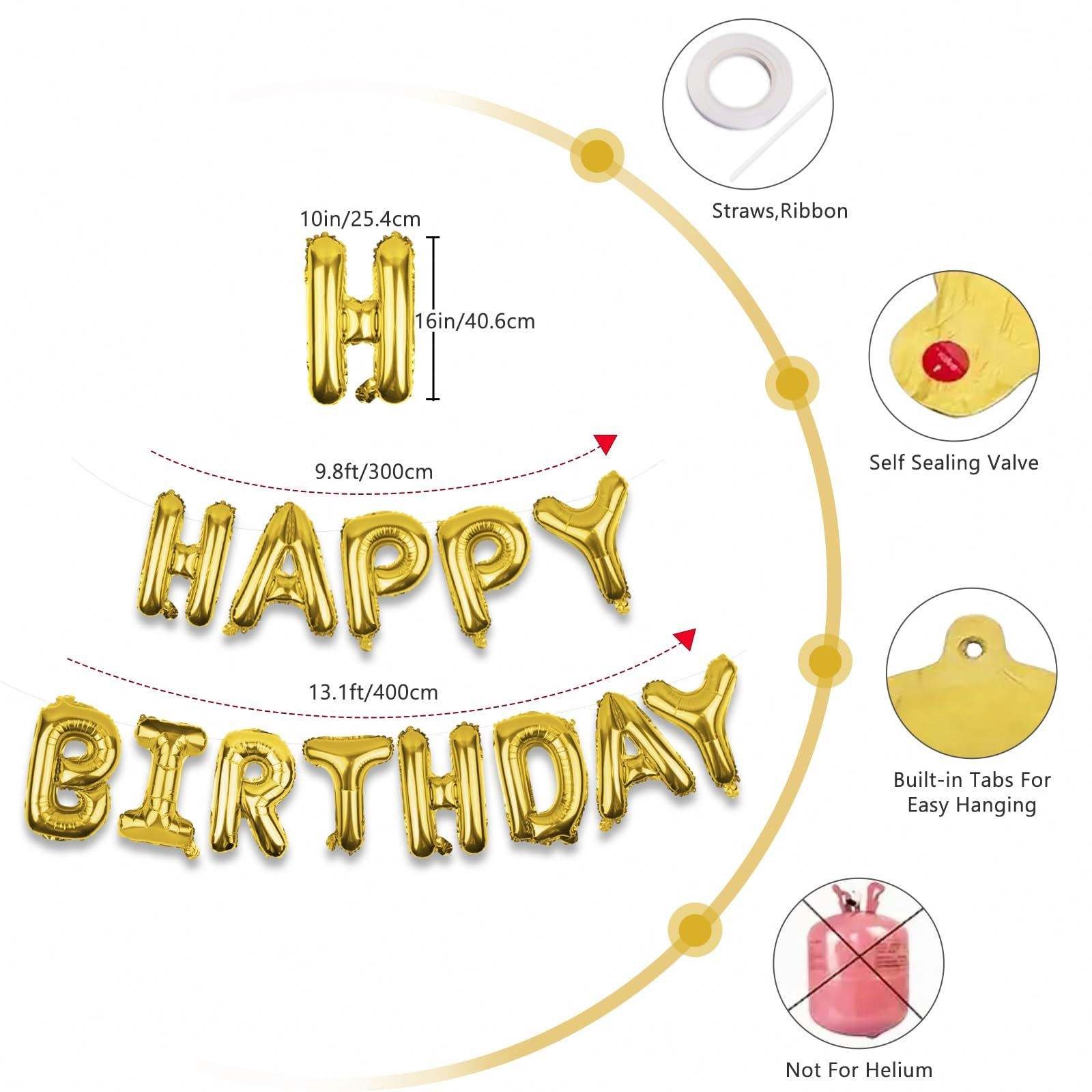 13pcs Happy Birthday Decoration Party Decorations Globos Anniversaire 16Inch Rose Gold Letter Foil Balloons