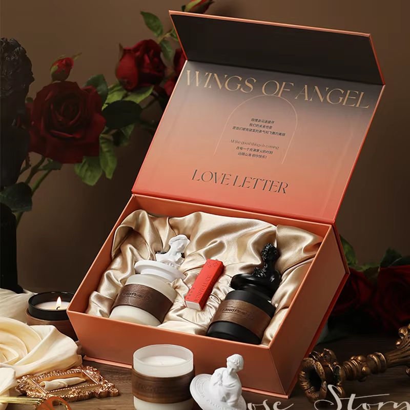 Promotional Gift Home Decoration Handmade Customized Logo Eco-Friendly Scented Candle Gift with Lid and Box for Holidays