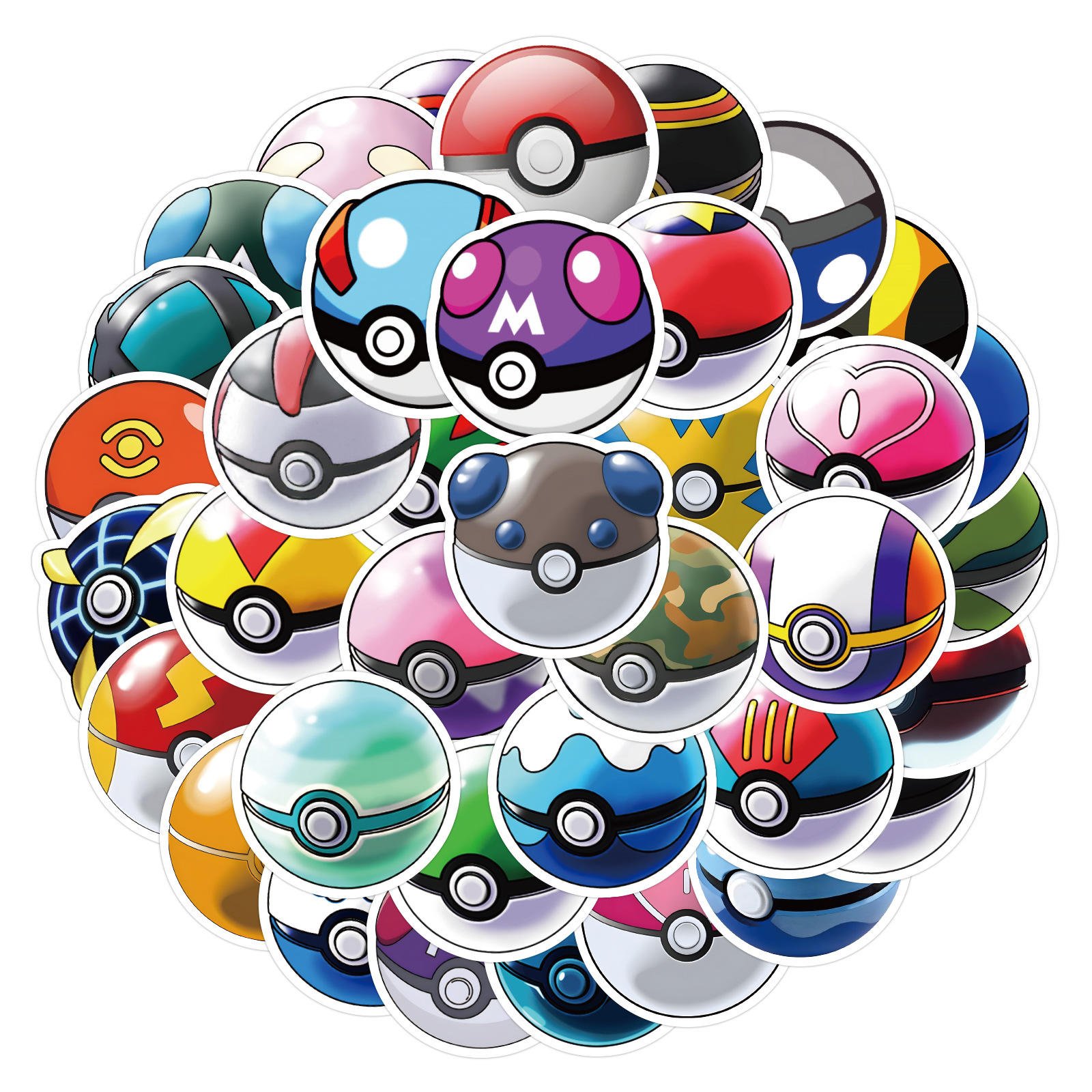 1200 Designs 50pcs/set Custom Anime Pokemoned Character Pikachu Eevee Waterproof Sticker Kids Stickers Collection Decoration