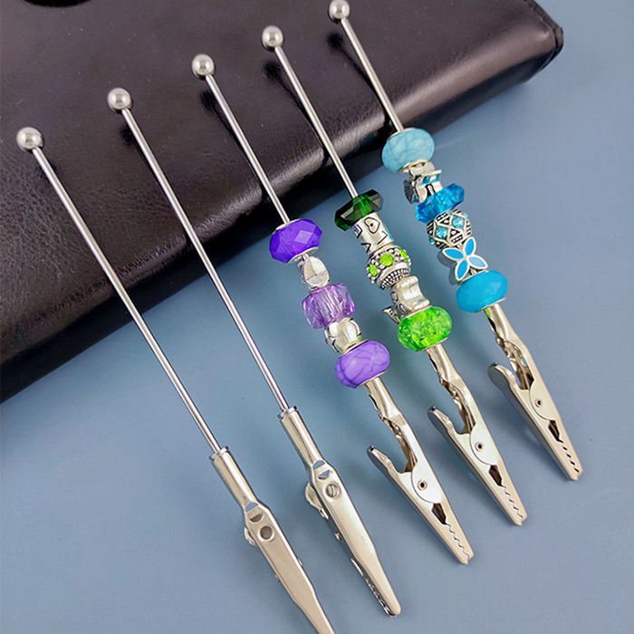 Custom DIY Pen Rods with Beaded Stainless Steel Pins Creative & Cultural Collectible Artifacts