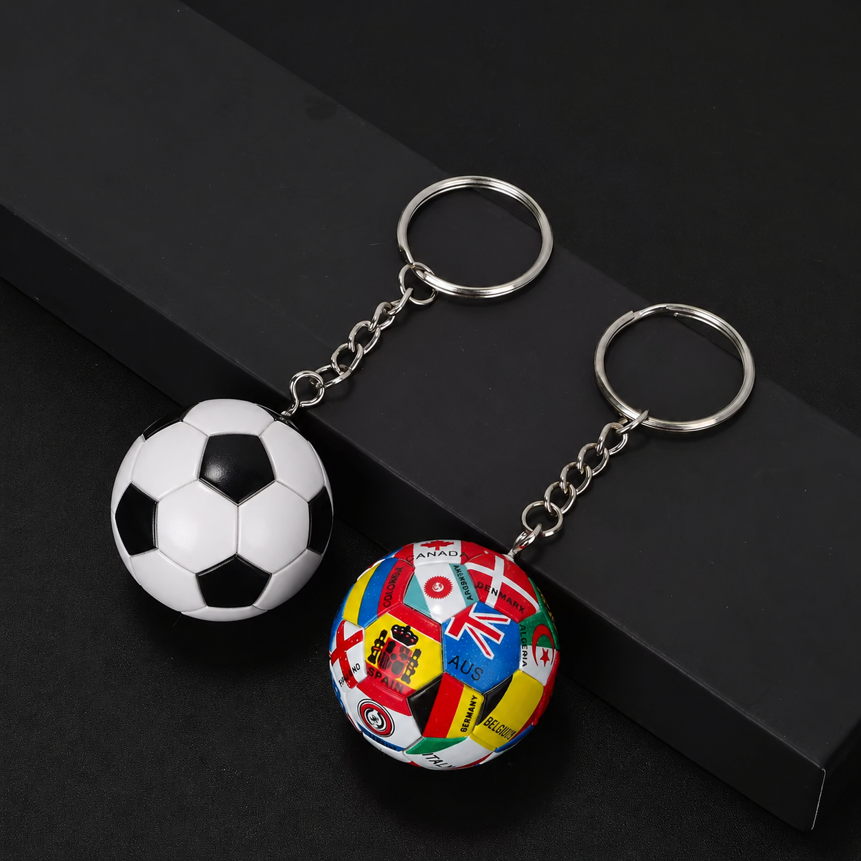 Custom Competition Pendant Sports Key Chains 3d Pvc Mini Football Pendent Plastic Keychain Soccer Ball Keychain for Gift