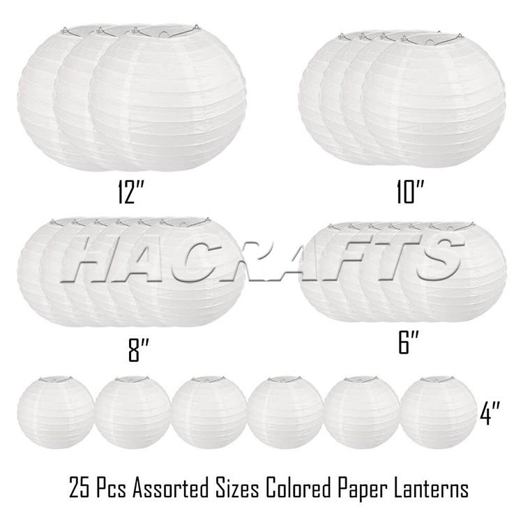 Customized Handmade Different Sizes Craft Hanging Paper Lanterns for Wedding Decoration