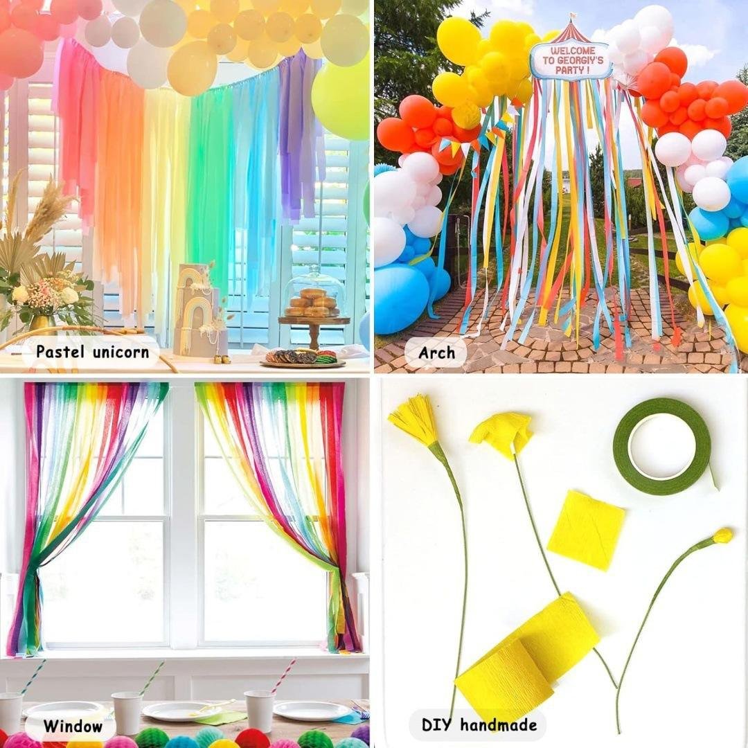Crepe Paper Craft Streamers Hanging Decorations for Various Birthday Parties Wedding Festival Party Decorations