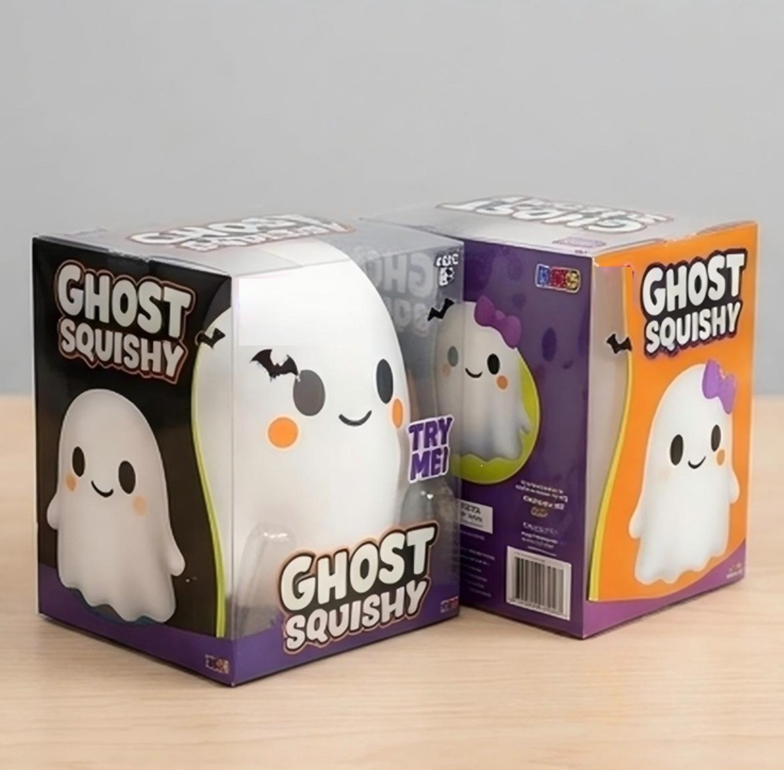 Halloween Ghost Squishy Stress Relief Squeeze Toy, Fidget Sensory Anti-Anxiety Desk Toy, Promotional Gift Toy for Kids & Adults