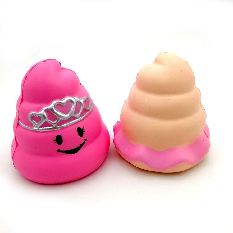 Custom Squishy Cute Poo Soft Toy with Crown Promotional Squeeze Toy