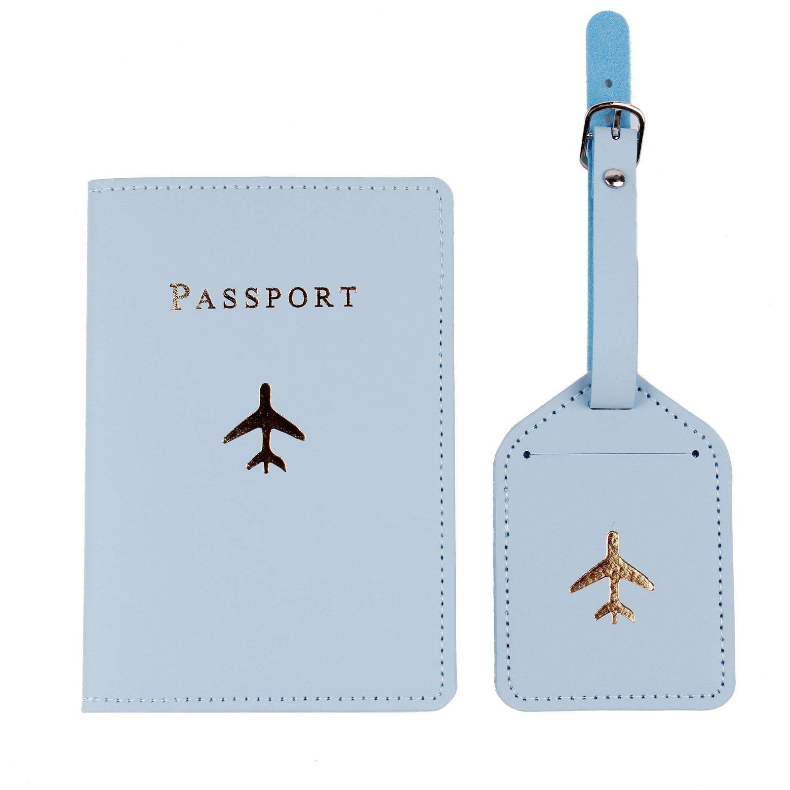 BSBH Customize Travel Luggage Tag Passport Holder Set for Travel Wallet Bag Suitcase ID Name Tag Holiday Gift