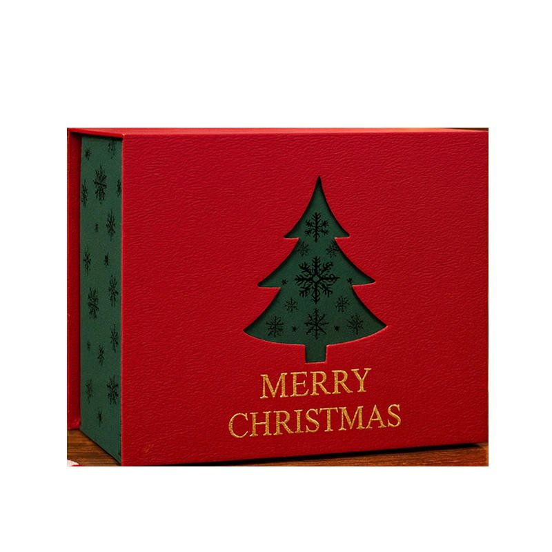 New Design Ribbon Bow Decoration Red Christmas Flip Top Gift Box for Christmas Apple Packaging & Scarf Thermos Cup Gift Set