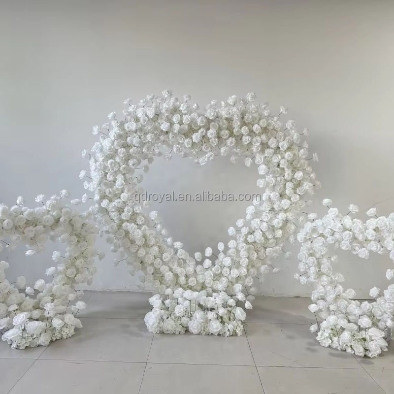 Elegant Wedding Silk Flower Heart Arch Decoration Artificial Flowers Wedding Arch Arrangement and Backdrop for Your Special Day