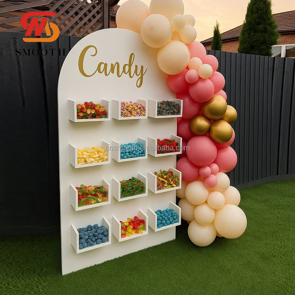 SMOOTH Popular Children's Party Supplies White PVC Acrylic Snake Bar Candy Wall for Kids' Birthday Party Decorations