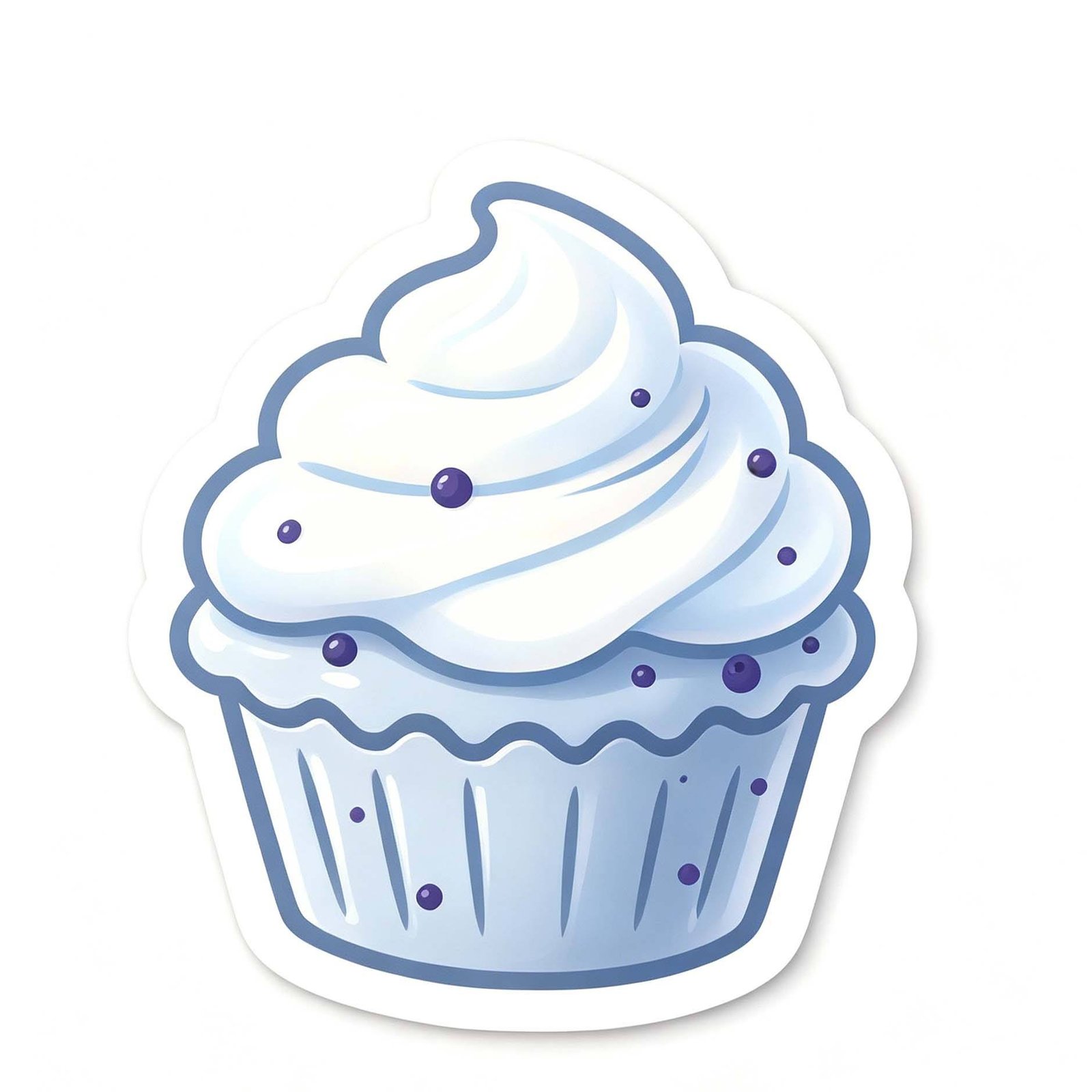 Custom Coated Paper Self Adhesive Green Cupcake Sticker Cartoon Stickers Stationery Gift Box Decorative Stickers