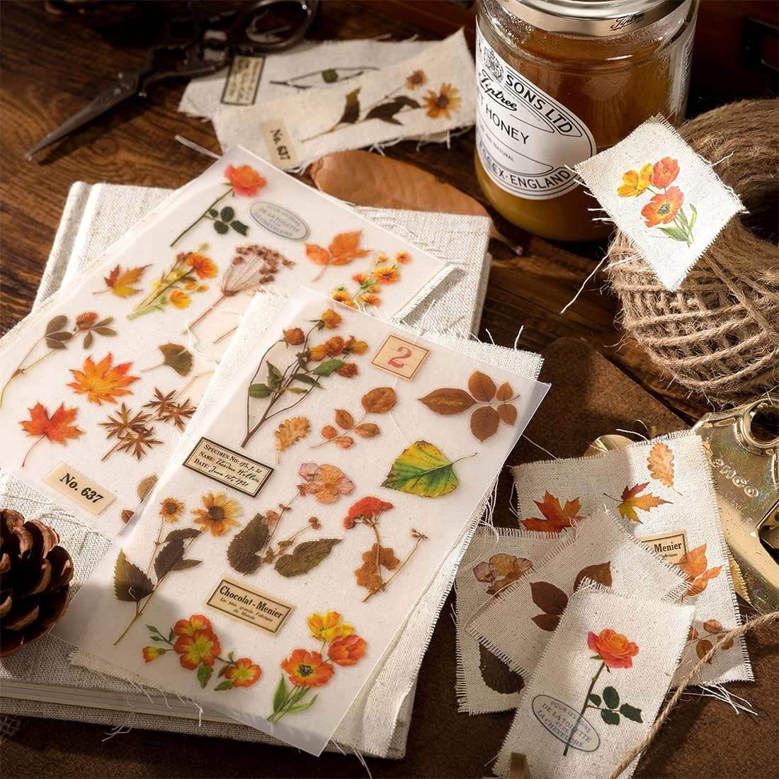 Rub on Transfer Stickers Colorful Floral Design Easy Peel Sheet for DIY Journals Scrapbooks Greeting Cards and Craft Projects