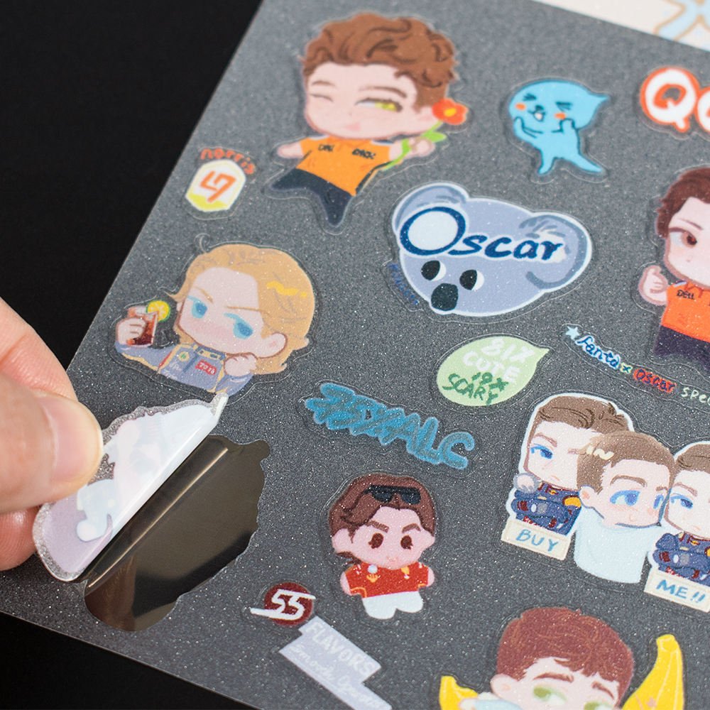 Personalized Custom Sand Glitter Decorative Stickers Manufacturer Transparent Frosted Glitter Sticker Sheets