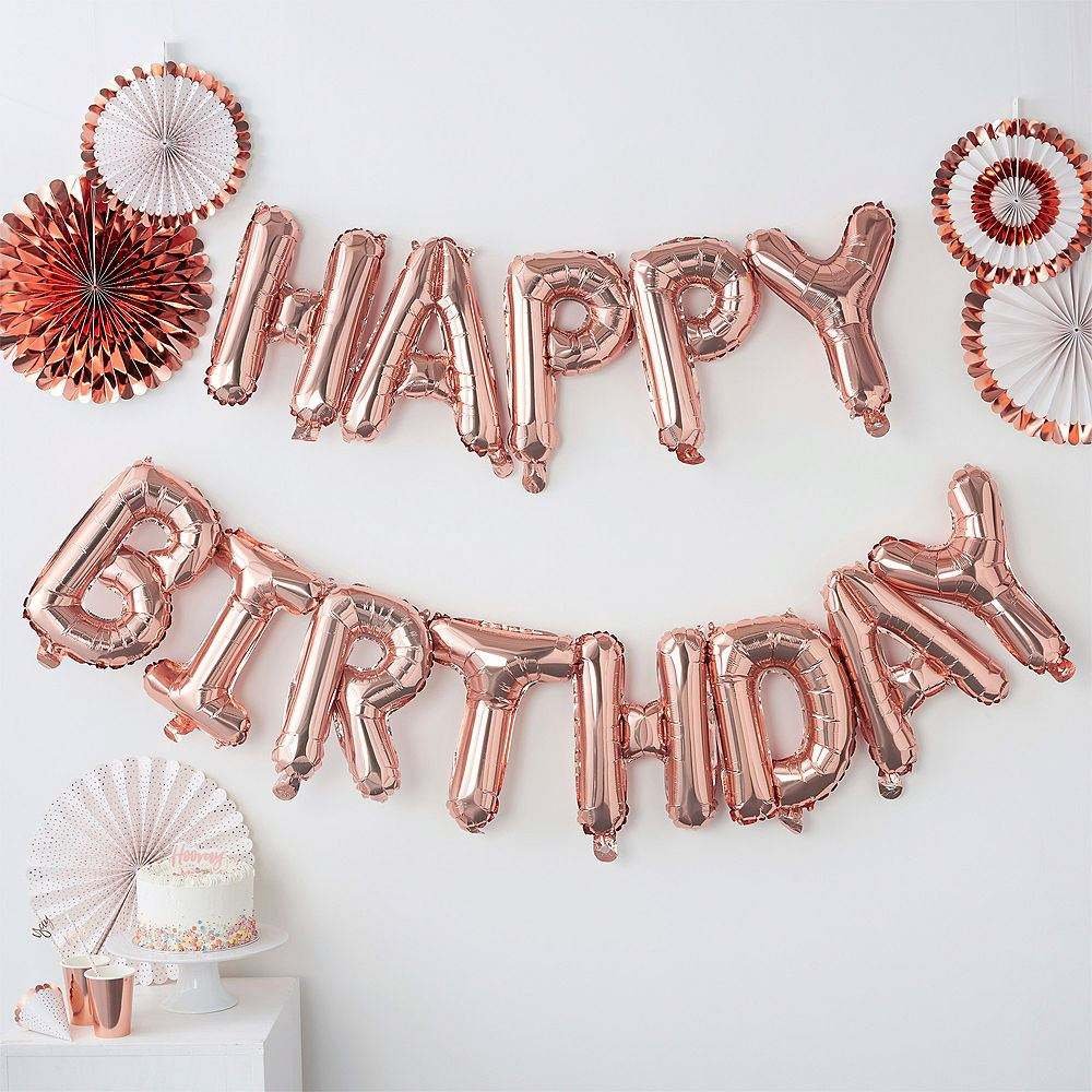 13pcs Happy Birthday Decoration Party Decorations Globos Anniversaire 16Inch Rose Gold Letter Foil Balloons
