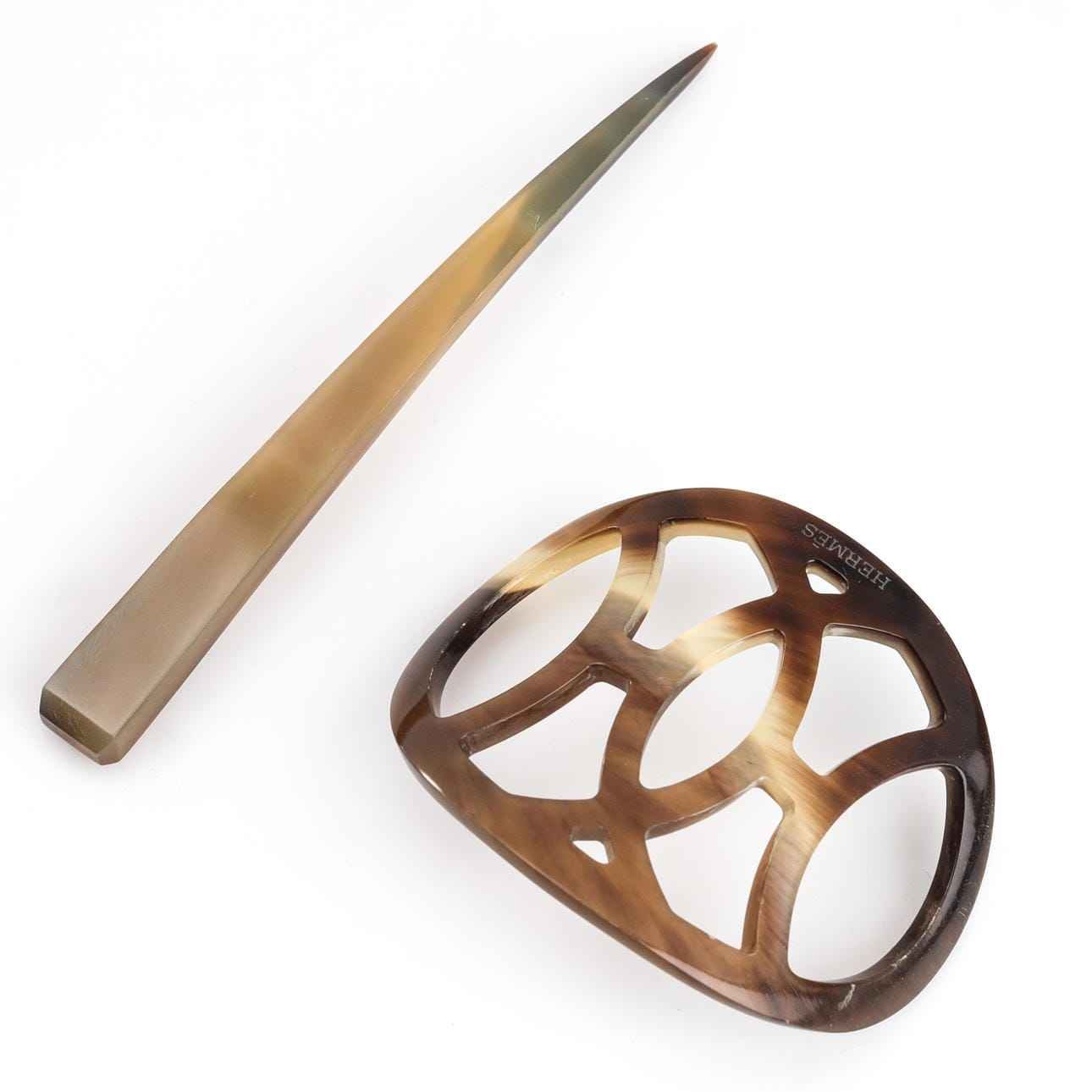 Luxury Design Natural Polished Buffalo Horn Handmade High Quality Hair Clip Natural Colors Art Collectible Polyfoam Crafts