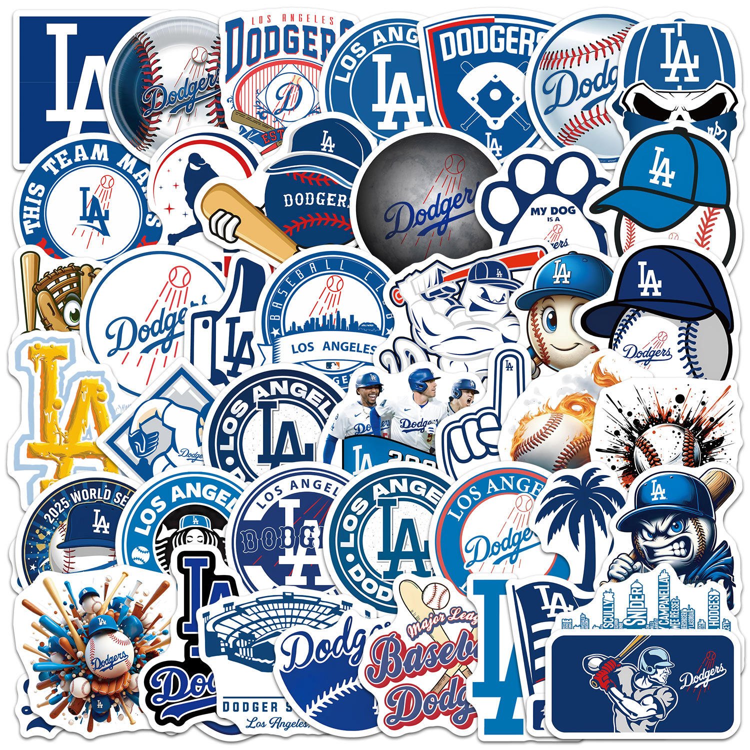 50Pcs New Dodgers Baseball Team Decorative Stickers for Phone Laptop Decor Fashion Fans Sticker