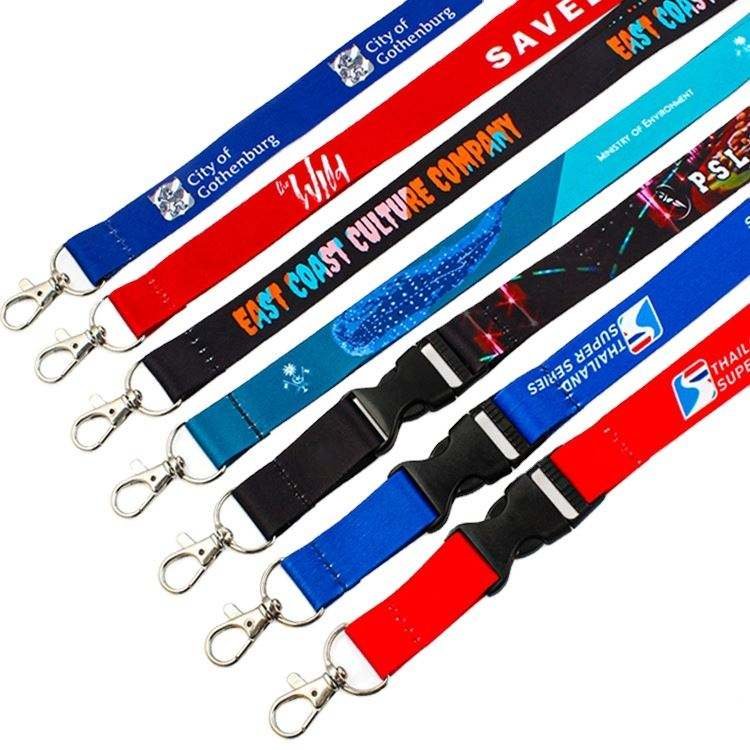 Custom Neck Strap Lanyard Sublimation Thick Polyester Webbing 2.0 2.5CM Nylon Lanyards with Logo