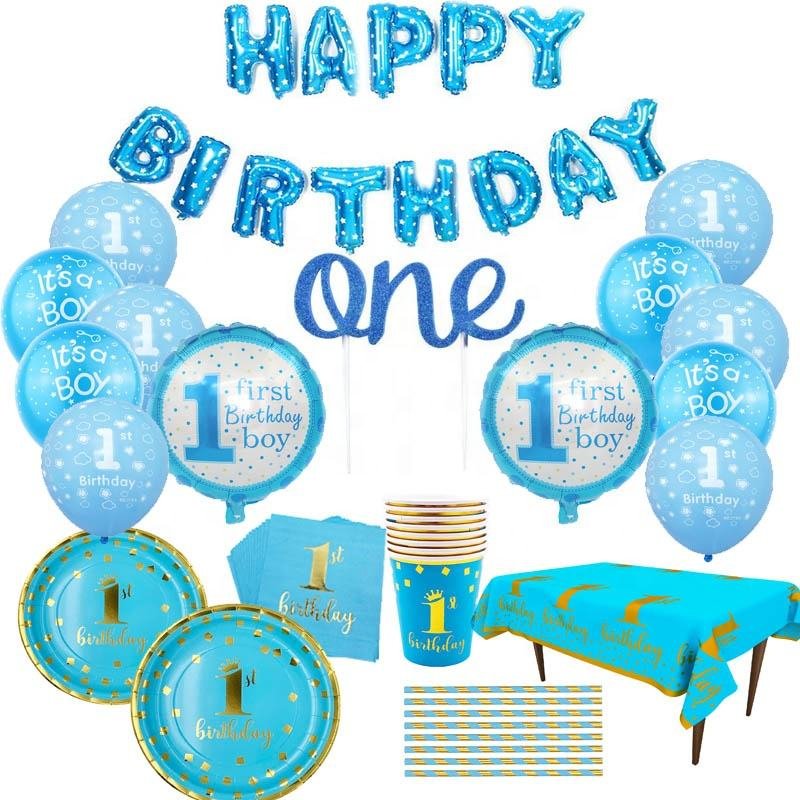 Pink Blue Gender Reveal Latex Balloons Disposable Tableware Baby Shower Birthday Party Decoration Kids Children Favor Supplies