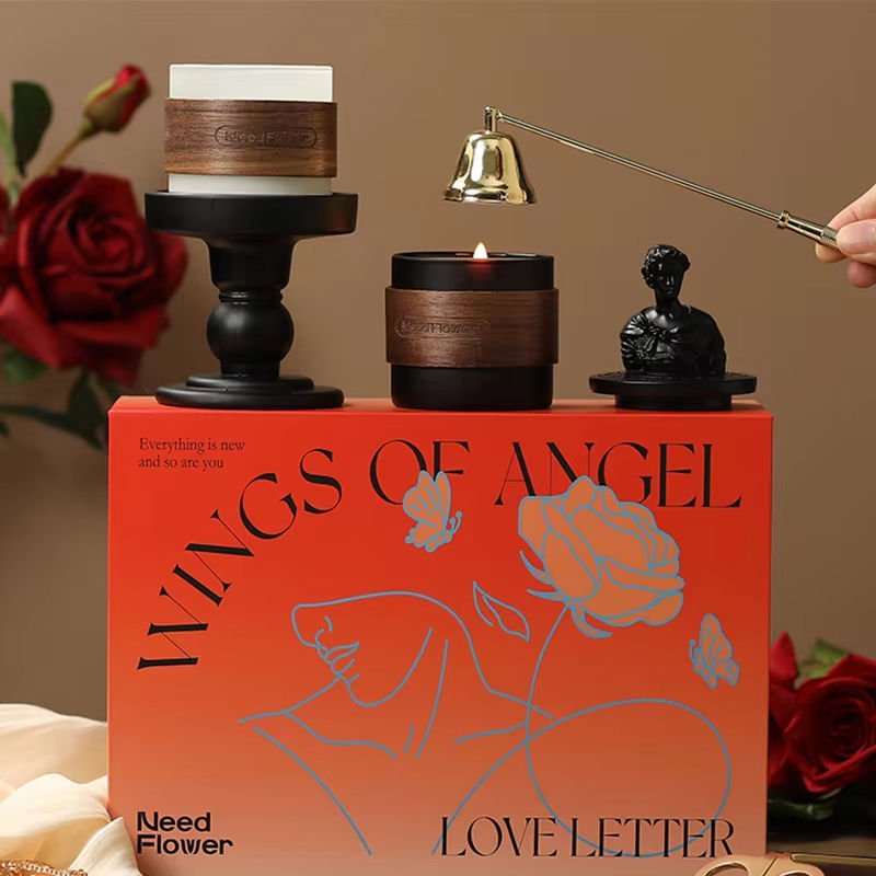 Promotional Gift Home Decoration Handmade Customized Logo Eco-Friendly Scented Candle Gift with Lid and Box for Holidays