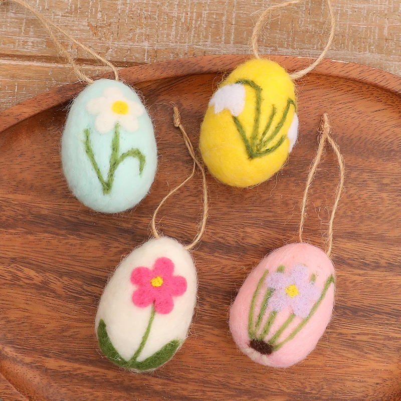 2025 Hot Sale Felt Polyfoam Personalized Eggs Plastic DIY Easter Decoration Easter Egg Ornaments