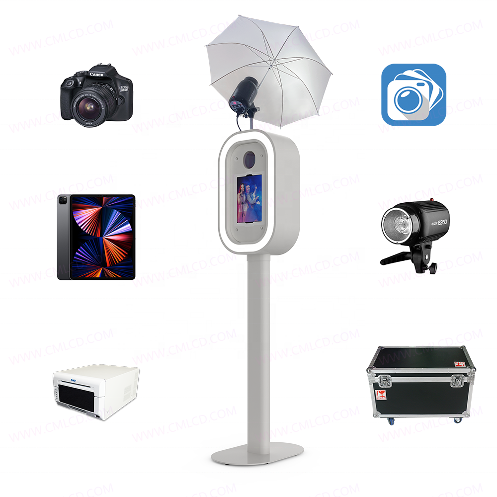 Party Photo Booth Machine 10.9/11/12.9 Inch iPad Instant Print Photo Booth Dslr Camera Photo Booth iPad Selfie Kiosk Metal case