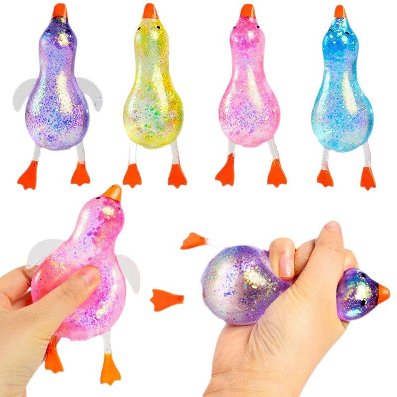 New Soft Duck TPR Squeeze Toy Maltose Ball Stretch Crystal Hand Squeeze Toys Stress Relief Fidget Promotional Toy for Children