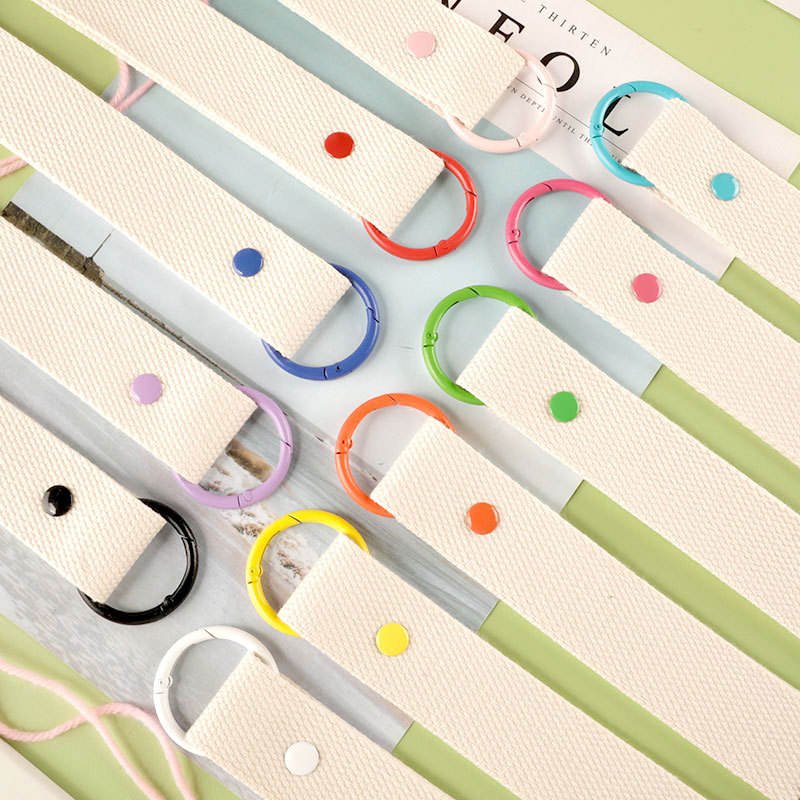 DIY Blank Canvas Webbing Keychain Strap Polyester Wristlet Lanyard with Colorful O Ring for Embroidery Heat Transfer Print