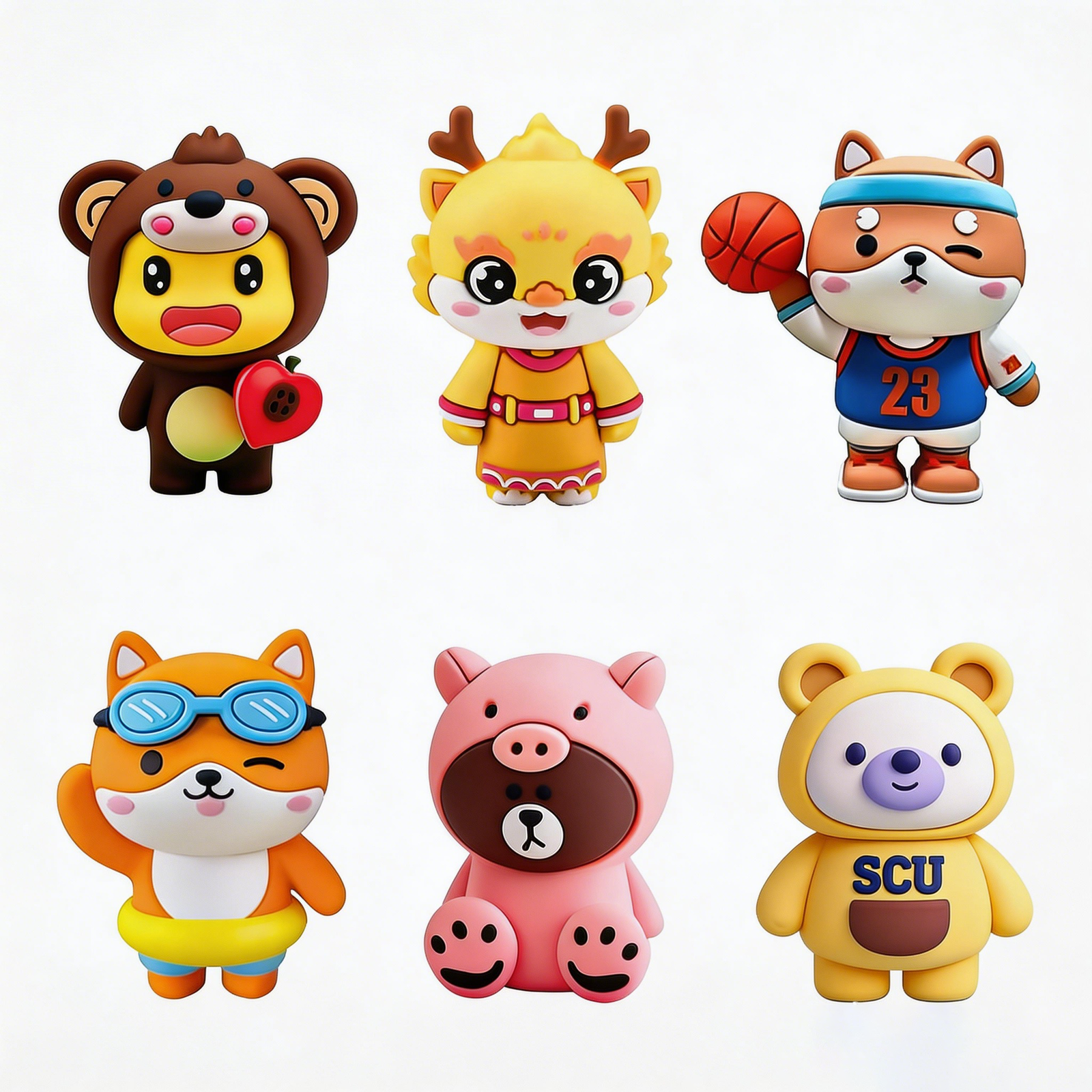 Custom Animal-Themed 3D PVC Figures Personalized Color Logo Cartoon Mystery Boxes Creative Cultural Collectible Artifacts