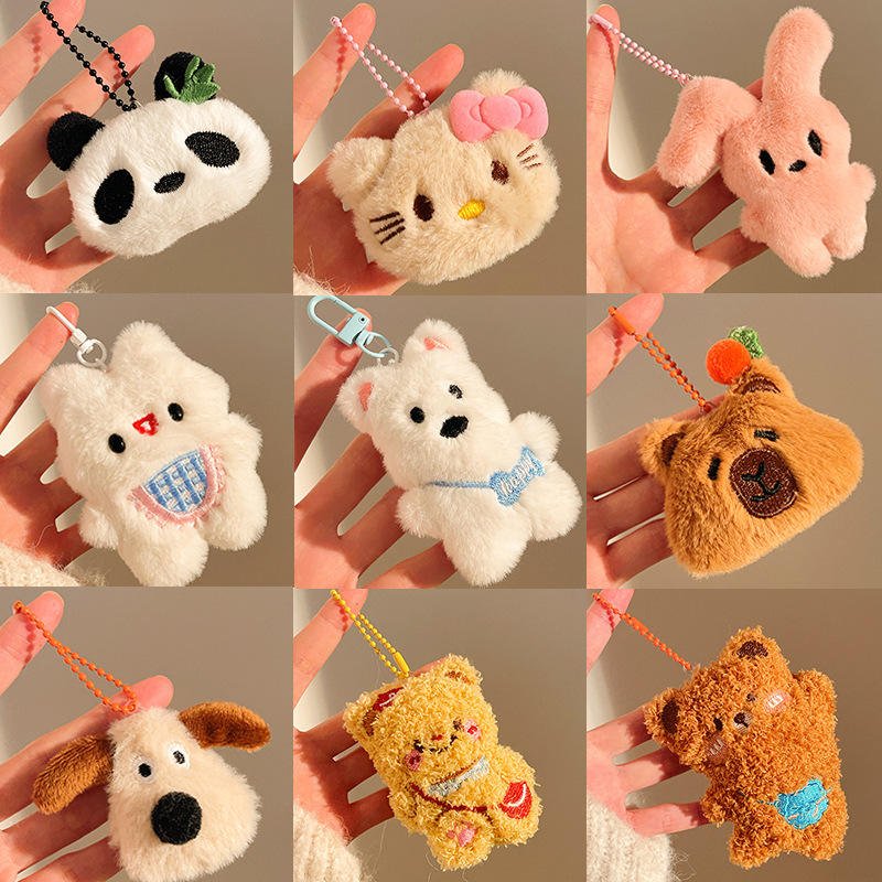 Customized Plush Keychain Character Manufacturer Cheap Price Kawaii Mini Promotional Stuffed Cute Animal Plush Keychain