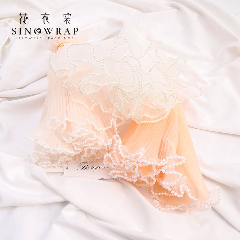 SINOWRAP Flower Wrapping Paper DIY Craft Wedding Party Valentine's Day Rose Bouquet Gift Wrapping Mesh Yarn 28cm*4Yards