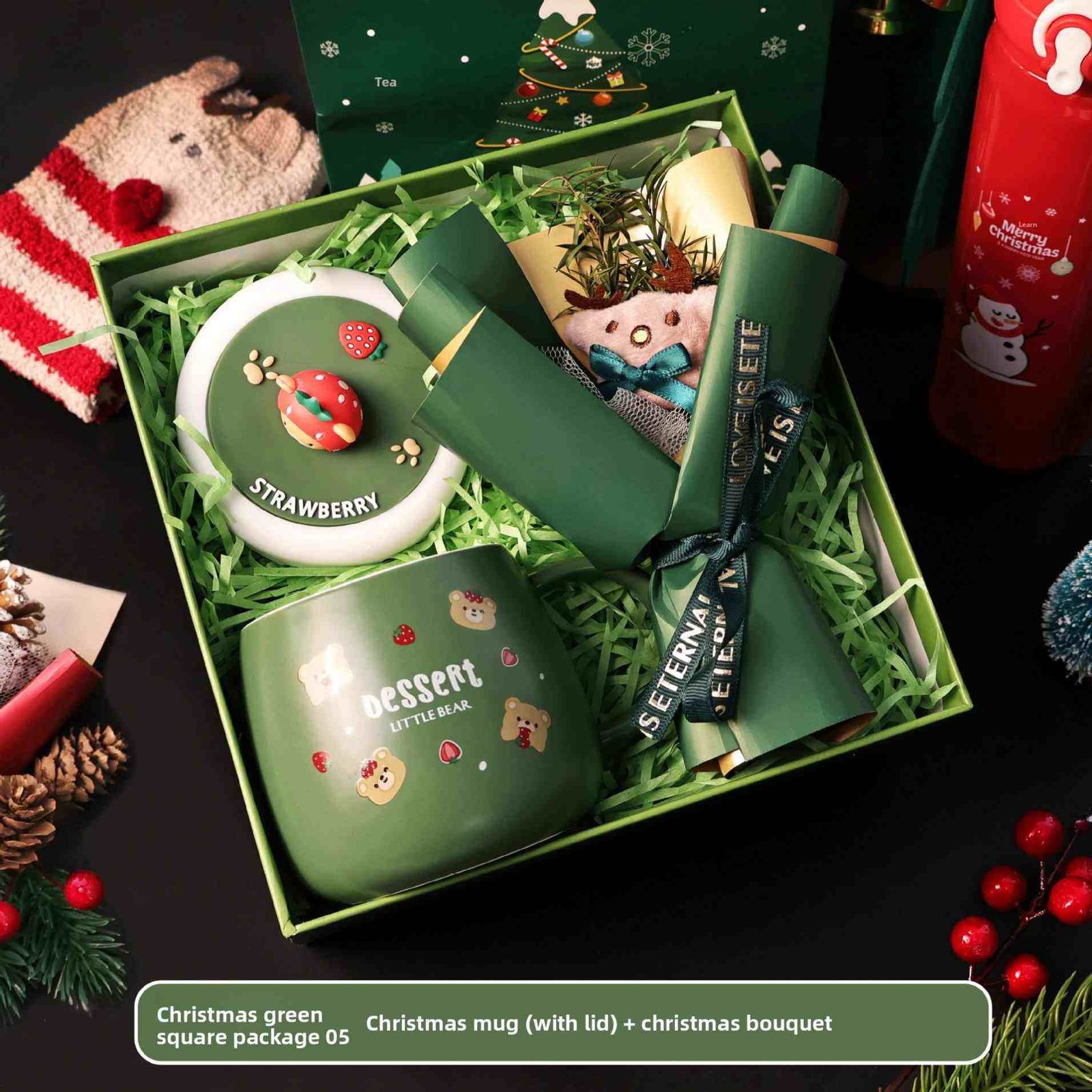 Custom Design Christmas Gift Luxury Box Tumbler Mug Ornaments Christmas Party New Year Gift Set