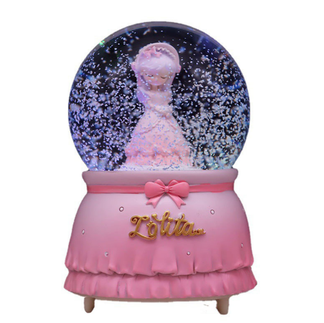 Cute Cartoon Crystal Ball Music Box Table Top Decoration and Creative Gift for Girlfriends Polyfoam Crafts