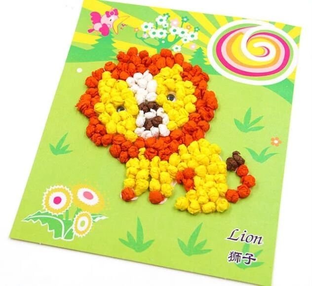 DIY Cartoon Crafts Toys for Children Tissue Art Paper Handicraft Kindergarten Material Funny Arts and Craft Gift