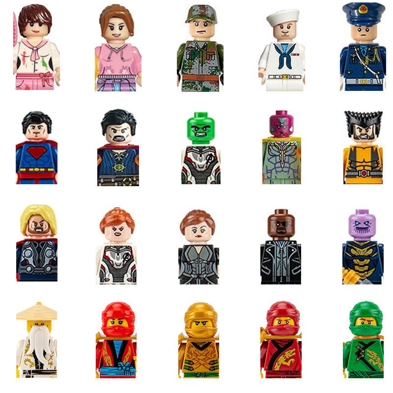 Wholesale Plastic Minifigures Building Blocks Small Particles Assembly Little Figures Ninja Soldiers for Promotional Toy