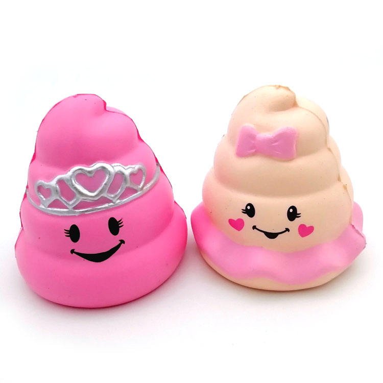 Custom Squishy Cute Poo Soft Toy with Crown Promotional Squeeze Toy