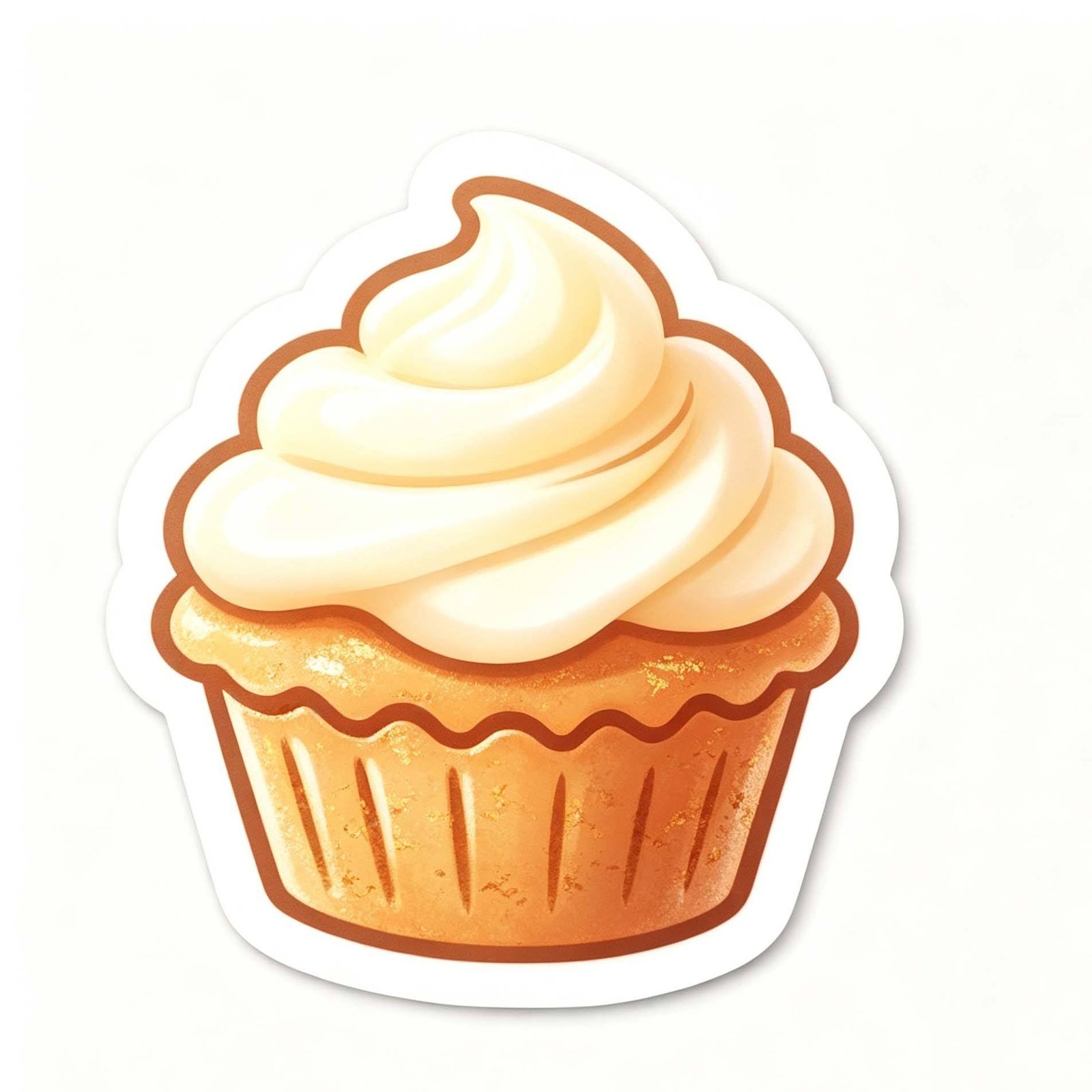 Custom Coated Paper Self Adhesive Green Cupcake Sticker Cartoon Stickers Stationery Gift Box Decorative Stickers