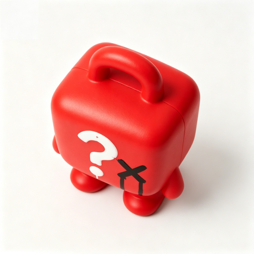 Wholesale Promotion Custom Blind Box Toy, Red Lock-shape PVC Art Figure, Designer Collectible Toys for Festival Promotion Gift