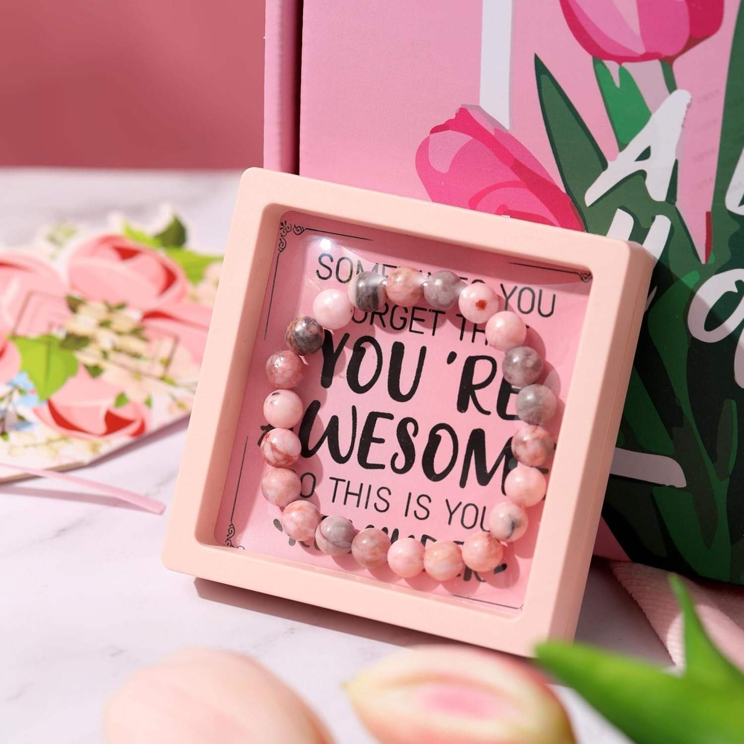 Best Mom's Day Gift Set Premium Box Includes Insulated Tumbler Scented Candle Decorative Soap Rose Tote Bag-Home Decor Christmas
