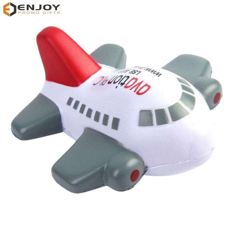 Promotional Gifts Airplane Shape PU Foam Advertising Promotional Activities Custom Logo Stress Ball Squeeze Ball Toys