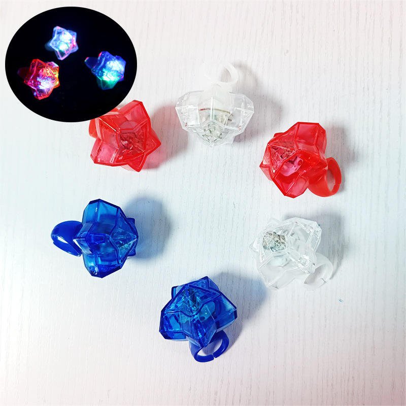 Memorial Day Patriotic Party Accessories Decorations Kids Toys 4th of July Party Favors Supplies LED Light up Ring