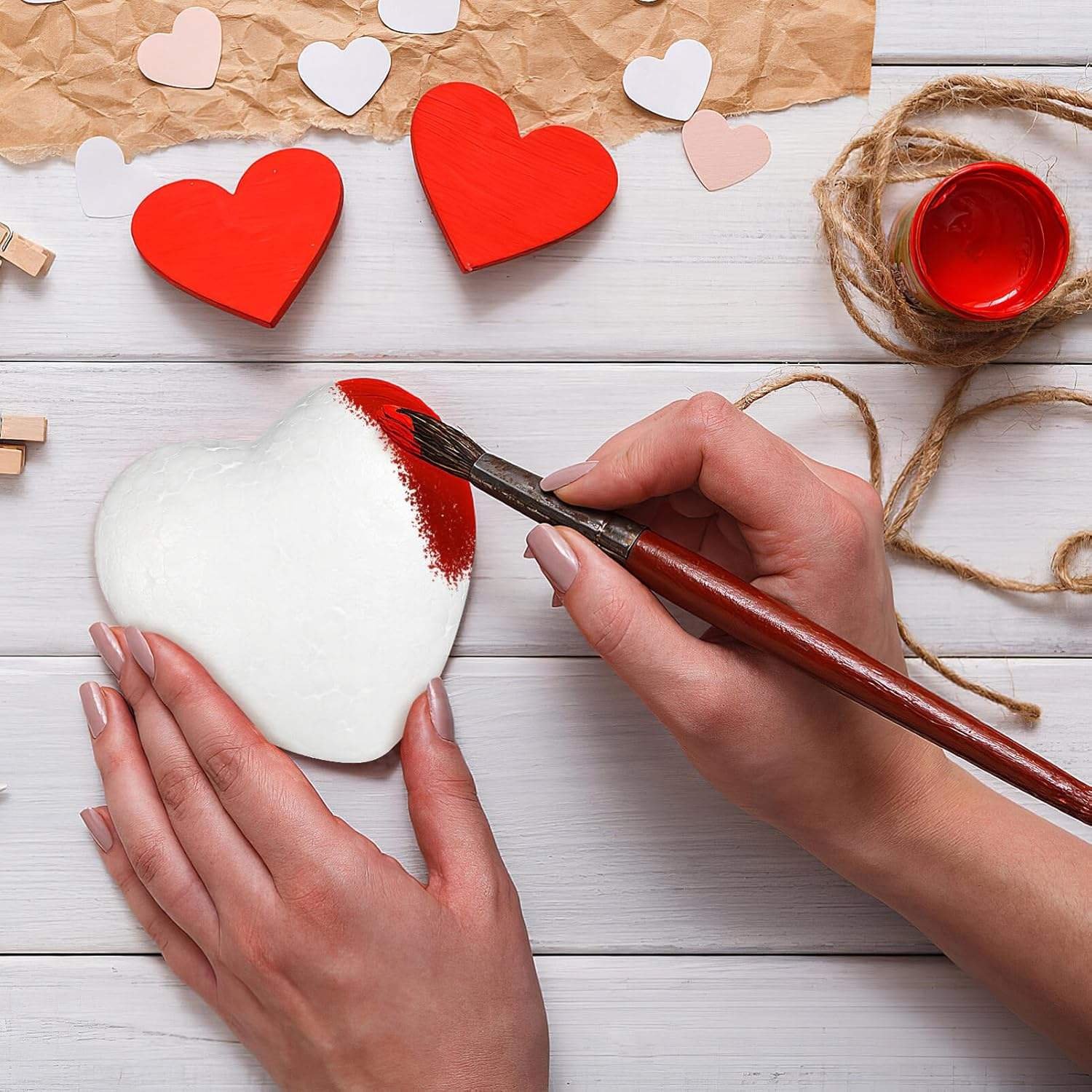 3-60cm Polystyrene Styrofoam Foam Half Craft Heart-shaped for DIY Christmas Party Decoration Supplies Gifts