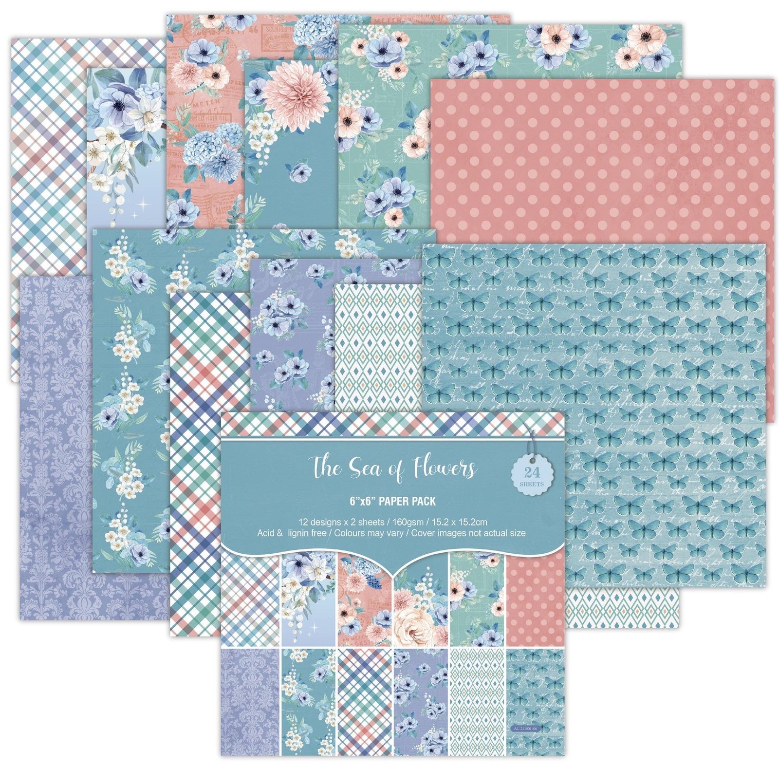 6x6 Craft Scrapbook DIY Album Decorative Handcraft Making Pattern Paper Custom Design Printing Europe Flower Artificial HXD-G020