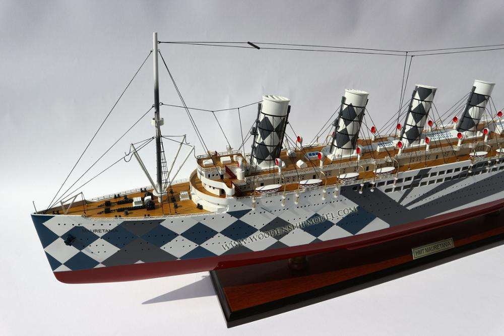 HMT MAURETANIA 1918 Wooden Model Boat Handcrafted Novelty Gift